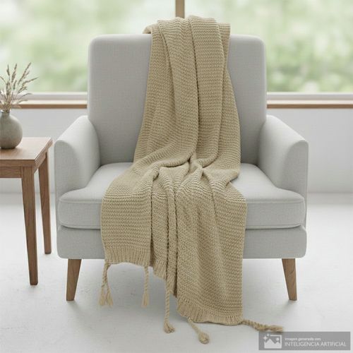Frazada en tejido de punto grueso de poliéster 130x150 cm