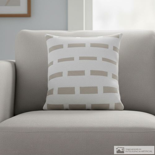 Cojín decorativo cuadrado jacquard con textura rectángulos 45x45 cm