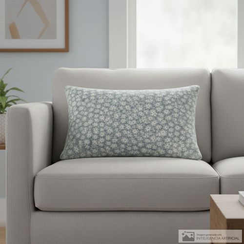 Cojín decorativo cuadrado jacquard con flores 30x50 cm