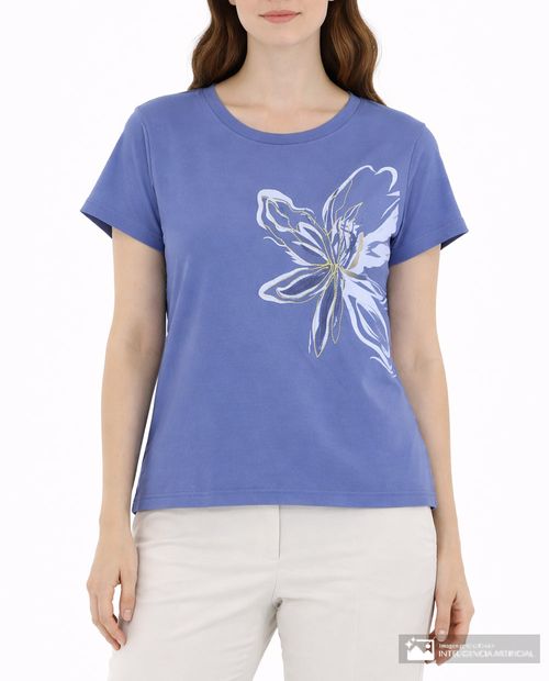 Camiseta Sabrina estampada manga corta para mujer