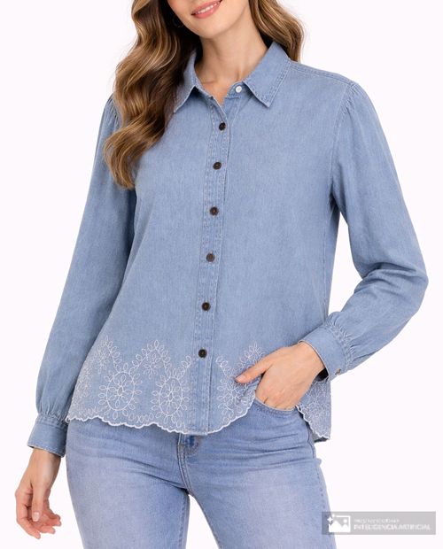 Blusa VS Sport camisera azul manga larga para mujer