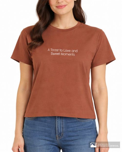 Camiseta Orange estampada manga corta para mujer