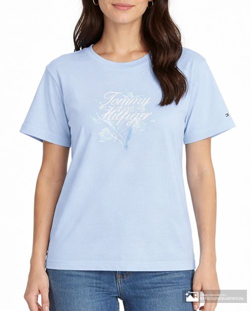 Camiseta Tommy Hilfiger estampado manga corta para mujer