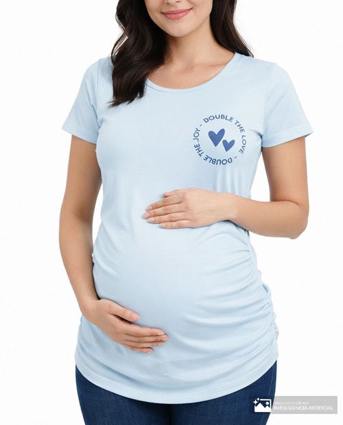 Camiseta maternal Sabrina estampada manga corta para mujer
