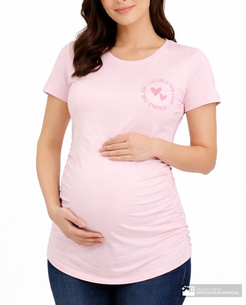 Camiseta maternal Sabrina estampada manga corta para mujer