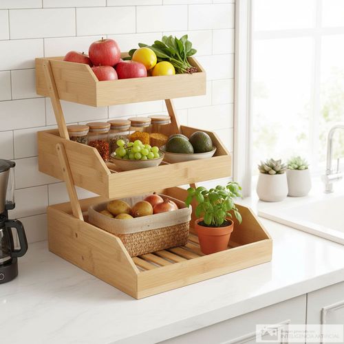 Estante de madera con tres niveles 45x30x39 cm