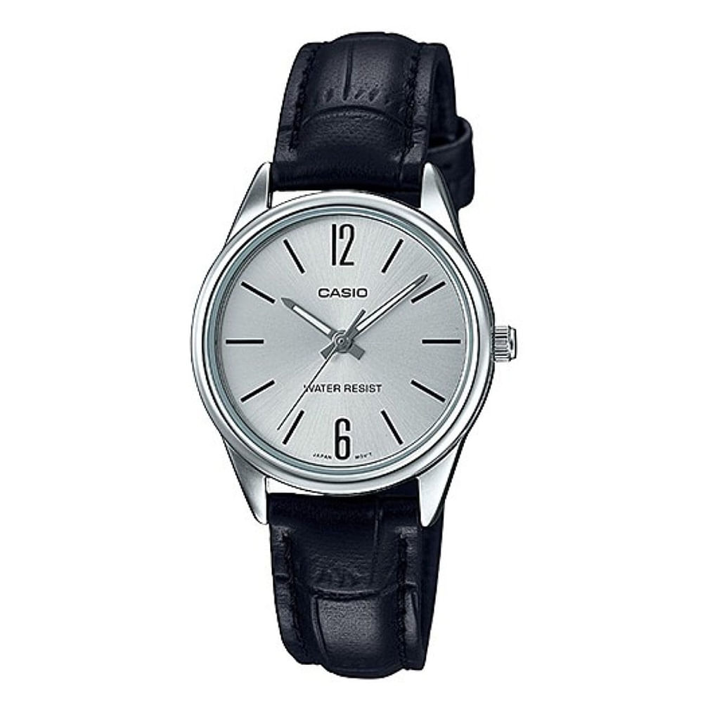 Reloj Casio análogo de cuero color negro para mujer