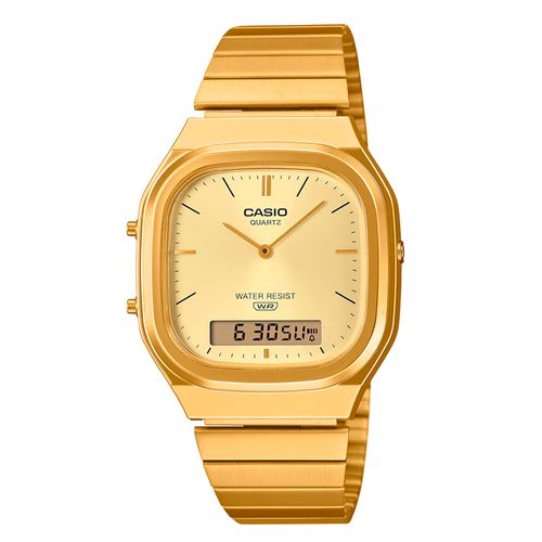 Reloj Casio análogo digital metálico dorado para hombre
