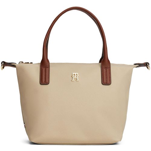 Cartera mini tote Tommy Hilfiger color beige para mujer