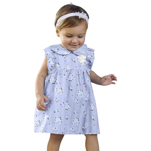 Vestido celeste estampado para bebé niña