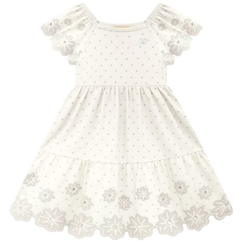 Vestido blanco bordado para niña