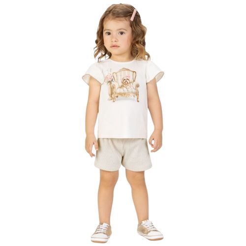 Conjunto bicolor estampado para niña