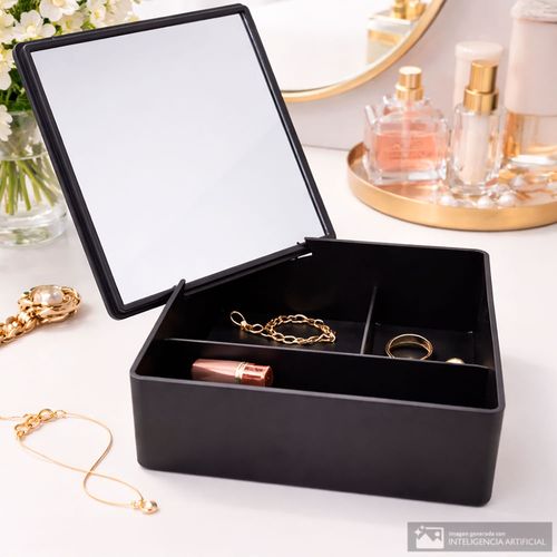 Caja organizadora con espejo 13x5.5 cm