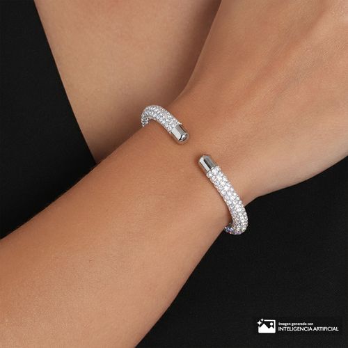 Brazalete de cristales blancos de brass 5 mm-20 cm para mujer