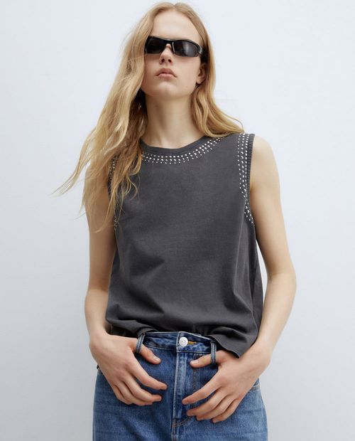 Camiseta Sfera tank top gris sin mangas para mujer