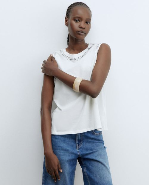 Camiseta Sfera tank top blanca sin mangas para mujer