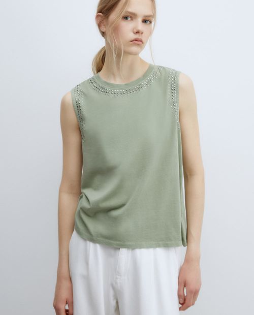 Camiseta Sfera tank top verde sin mangas para mujer