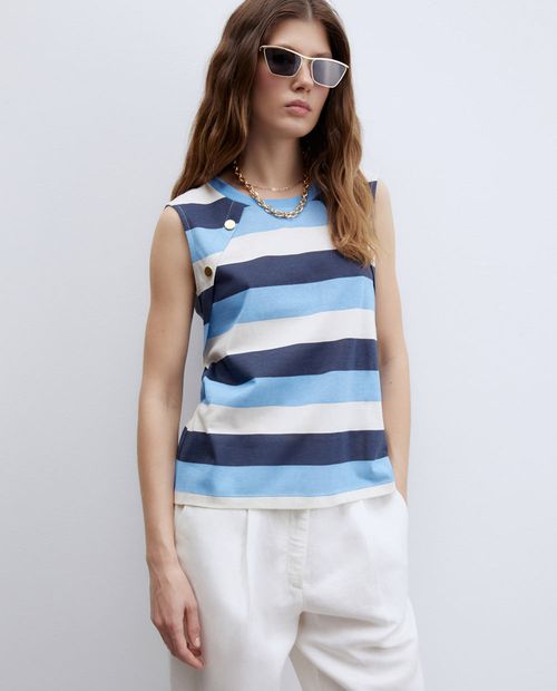 Camiseta Sfera tank top rayada sin mangas para mujer