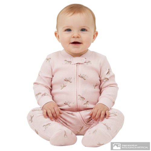 Pijama rosada con estampado para bebé niña