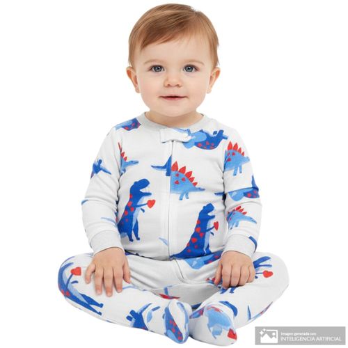 Pijama multicolor con estampado de dinosaurios para bebé niño