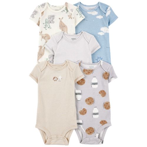 Set de 5 mamelucos estampado para bebé niño