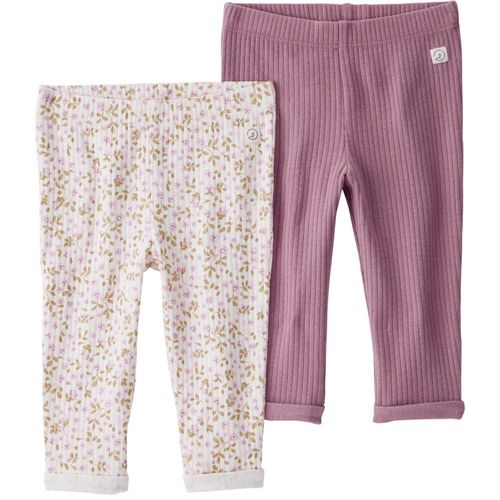 Set de 2 pantalones multicolor estampado para bebé niña