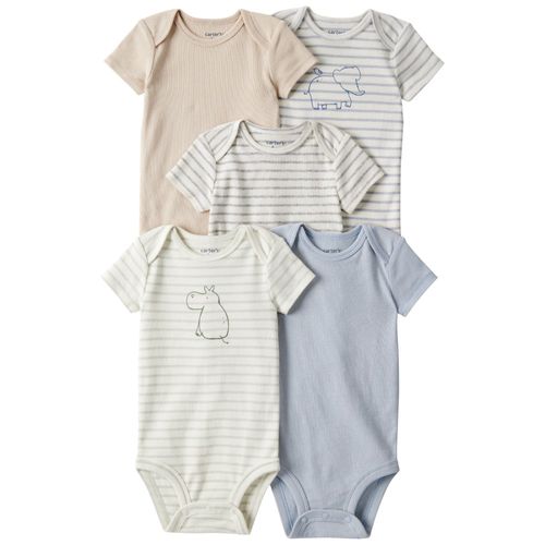 Set de 5 mamelucos multicolor estampado para bebé niño