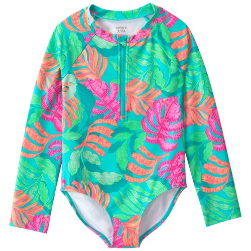 Traje de baño de 1 pieza estampado floral para niña