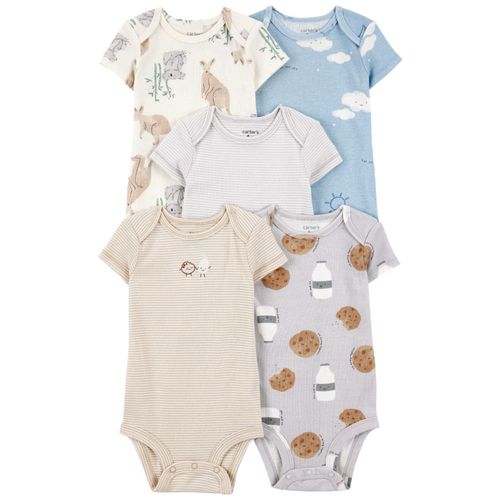 Set de 5 mamelucos estampado para bebé niño