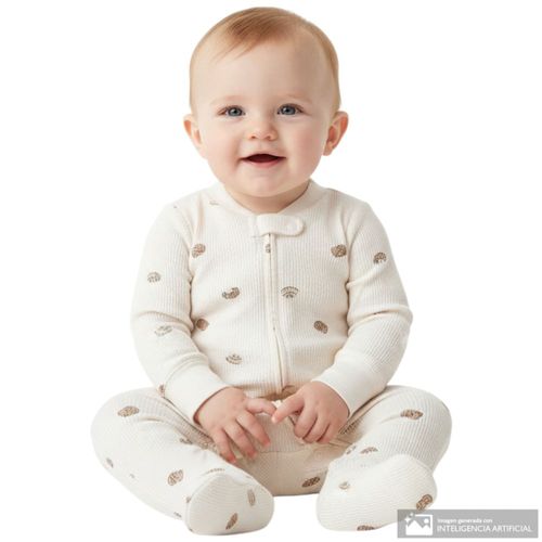 Pijama ivory estampado para bebé niño