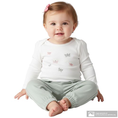 Conjunto de 2 piezas multicolor con estampado para bebé niña