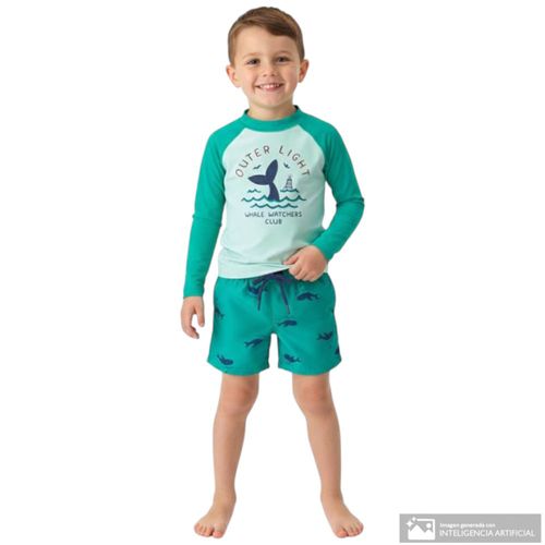 Calzoneta verde con estampado para niño