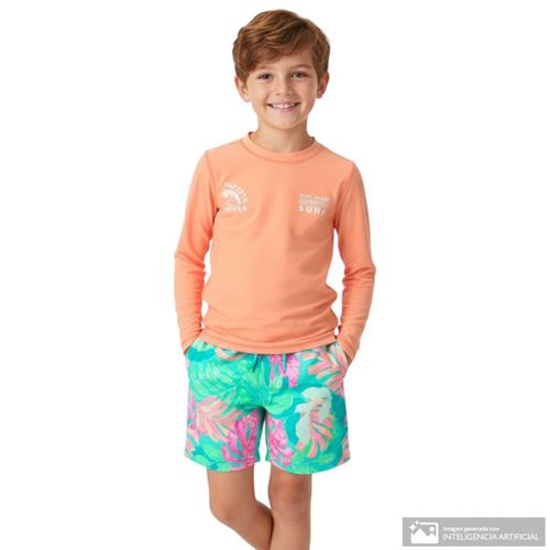 Camiseta de baño coral con estampado para niño