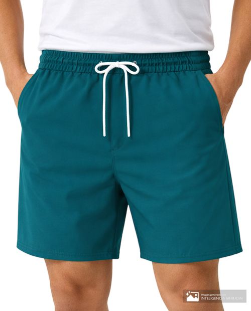 Calzoneta de baño Orange turquesa sólida para hombre