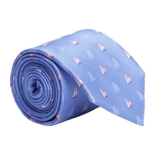 Corbata Izod celeste con mini print de veleros para hombre