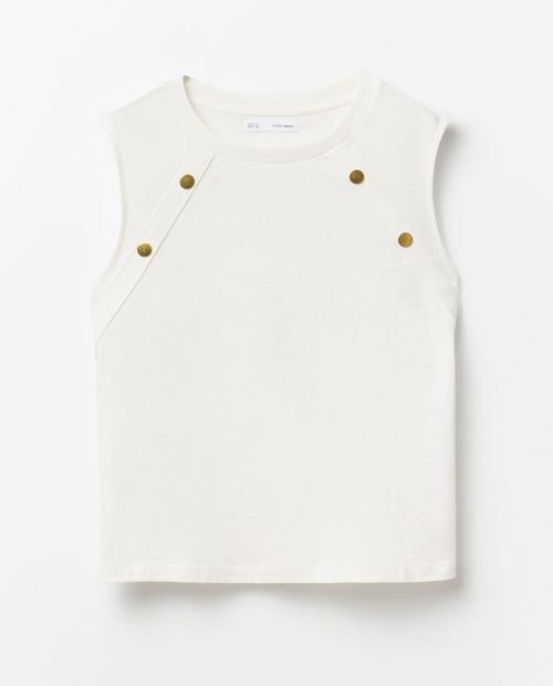 Camiseta Sfera tank top blanca sin mangas para mujer