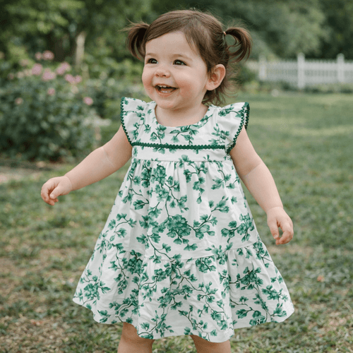 Vestido bicolor estampado para bebé niño