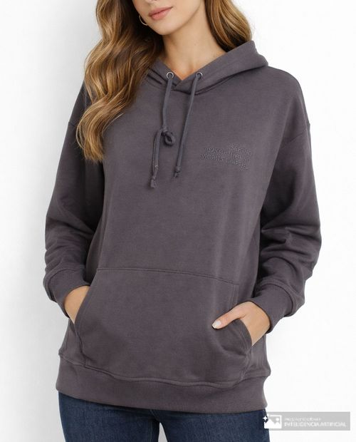 Suéter Orange hooded gris para mujer