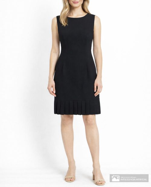 Vestido Kasper Separates formal negro sin mangas para mujer