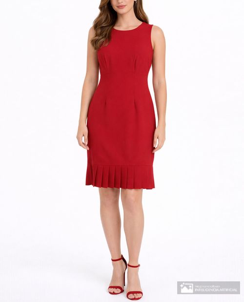 Vestido Kasper Separates formal rojo sin mangas para mujer