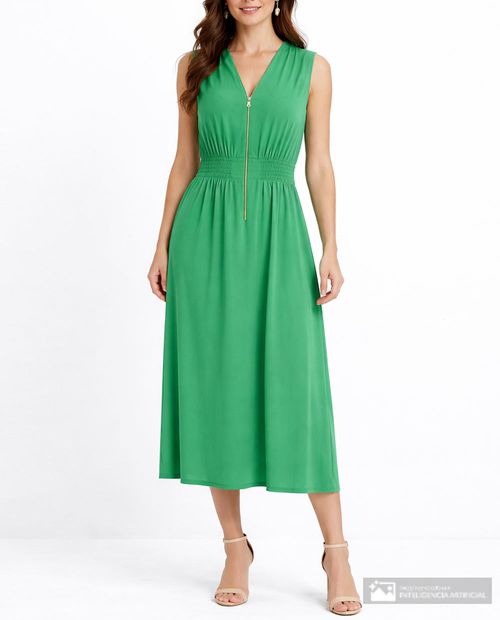Vestido Danny & Nicole midi verde sin mangas para mujer