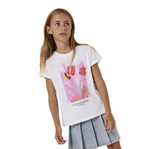 Blusa blanca estampada para niña