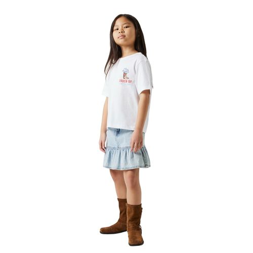 Camiseta blanca estampada para niña