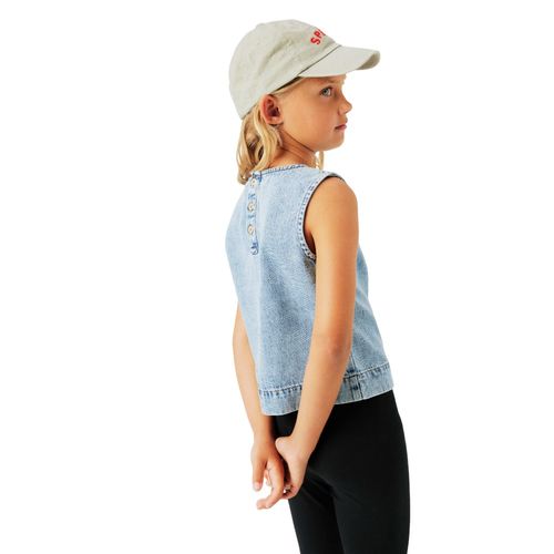 Blusa denim azul para niña