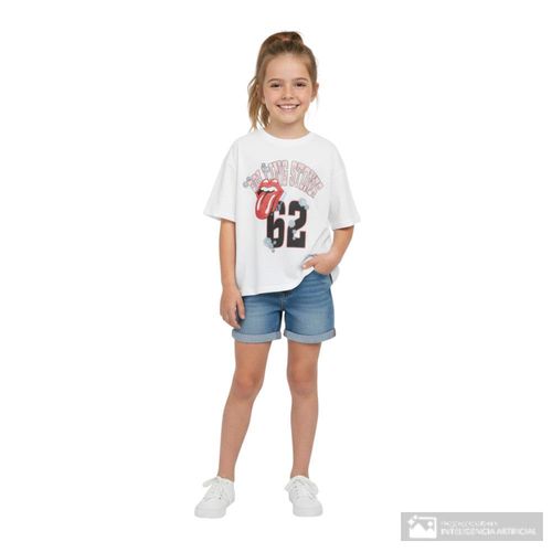 Blusa blanca estampada para niña