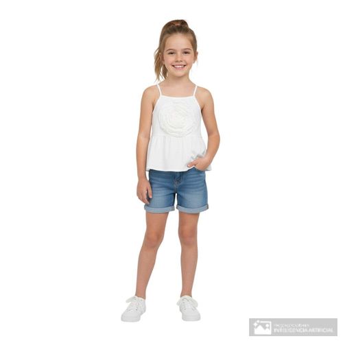 Blusa blanca para niña