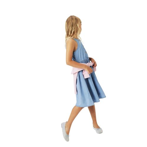 Vestido denim azul para niña