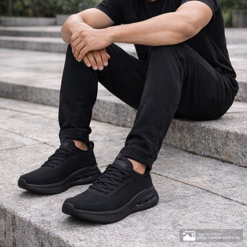 Zapato deportivo casual Skechers negro para hombre
