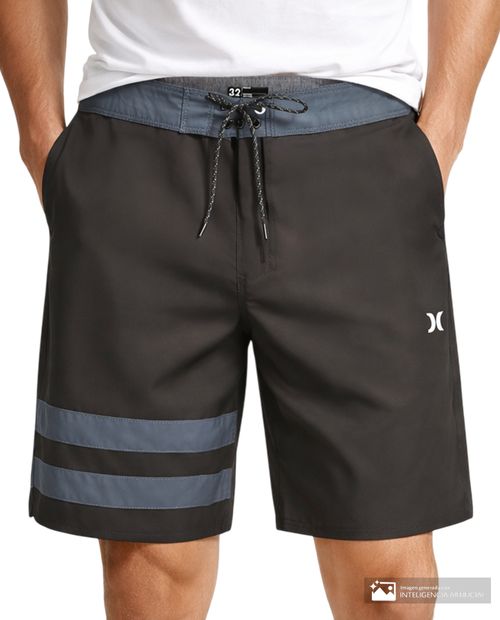 Calzoneta de baño Hurley café sólida para hombre