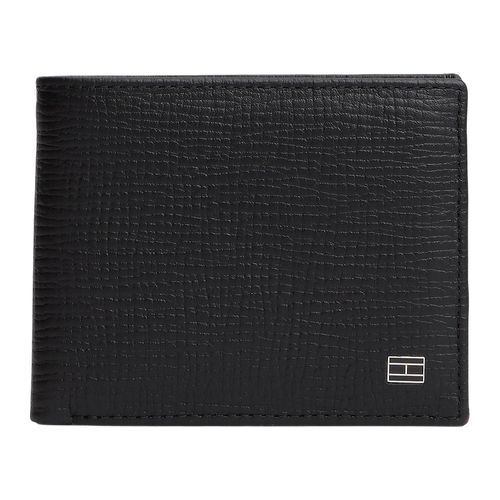 Cartera plegable texturizada negra de Tommy Hilfiger para hombre